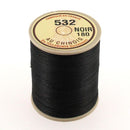 Bobine de 250m de fil de lin noir AU CHINOIS, câblé glacé, diamètre 0,67 mm, pour couture et mercerie.