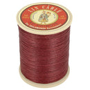 Bobine de 200m de fil de lin câblé glacé AU CHINOIS, couleur Brique 425, vue arrière, mercerie artisanale.