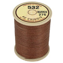 Bobine de 250m de fil de lin câblé glacé AU CHINOIS, couleur marron clair 532, pour mercerie et travaux de couture.