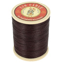 Bobine de 285m de fil de lin câblé glacé AU CHINOIS, couleur Terre 369, vue verso, utilisé en mercerie.
