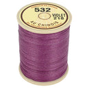 Bobine de 250m de fil de lin câblé glacé AU CHINOIS violet 532, mercerie pour couture et broderie.