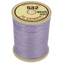 Fil au Chinois, bobine de 250m de fil de lin câblé glacé couleur mauve 532, produit de mercerie.