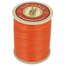 Bobine de 375m de fil de lin câblé glacé AU CHINOIS en orange 832, vue verso, pour mercerie et broderie.
