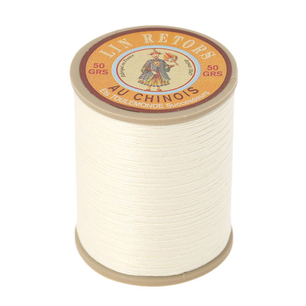 Bobine de 266m de fil de lin AU CHINOIS n°24 retors extra glacé, mercerie pour couture et broderie.