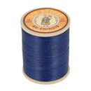Bobine de 266m de fil de lin AU CHINOIS n°24, fil de mercerie retors extra glacé, couleur bleu royal, pour couture et broderie.