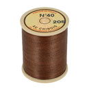Bobine de 350m de fil de lin AU CHINOIS n°40, mercerie, fil de lin retors extra glacé de couleur havane.