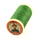 Bobine de 30m de fil de lin AU CHINOIS, fil retors glacé N°40, vert vif, pour mercerie et couture.