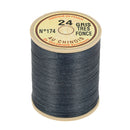 Bobine de 266m de fil de lin AU CHINOIS n°24, mercerie, fil retors extra glacé, couleur foncée.