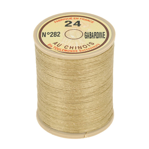 Bobine de 266m de fil de lin AU CHINOIS n°24, mercerie, fil retors extra glacé, utilisé pour couture et broderie.