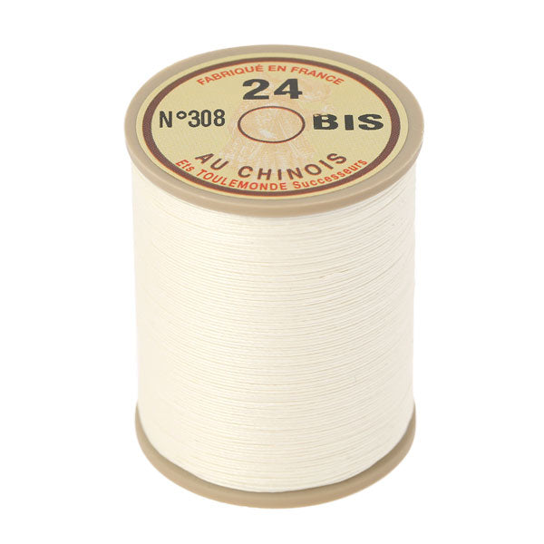 Bobine de 266m de fil de lin AU CHINOIS n°24, mercerie, fil retors extra glacé, léger et résistant pour couture et broderie.