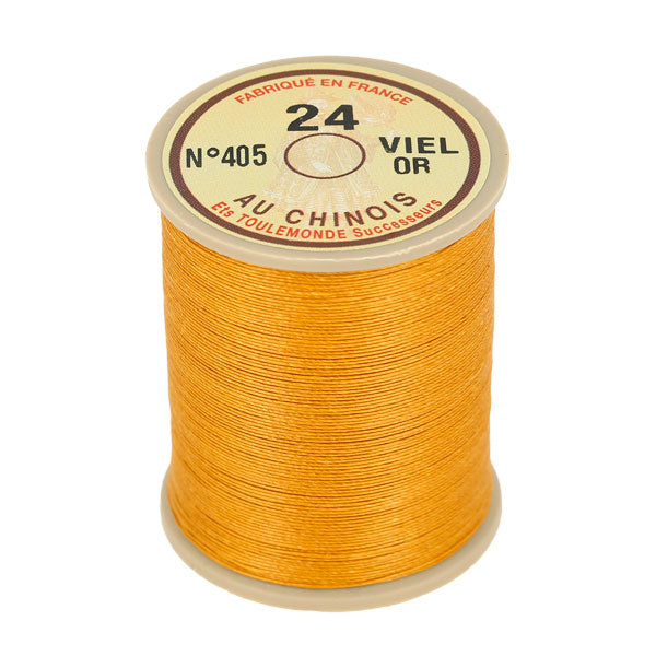 Bobine de 266m de fil de lin AU CHINOIS n°24, mercerie, fil retors extra glacé, pour couture et artisanat.