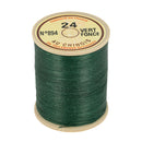 Bobine de 266m de fil de lin AU CHINOIS n°24, mercerie, fil retors extra glacé vert foncé, pour couture et broderie.