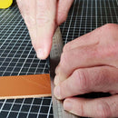 Gabarit Deco Cuir pour bouts de ceinture ronds en millimètres, outil précis pour la fabrication de ceintures en cuir.