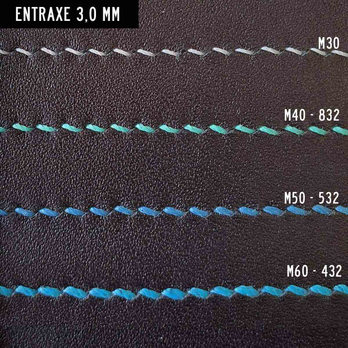Griffe à frapper de précision Deco Cuir, outil en acier avec fil d’entraxe 3.00 mm pour couture et assemblage de cuir.