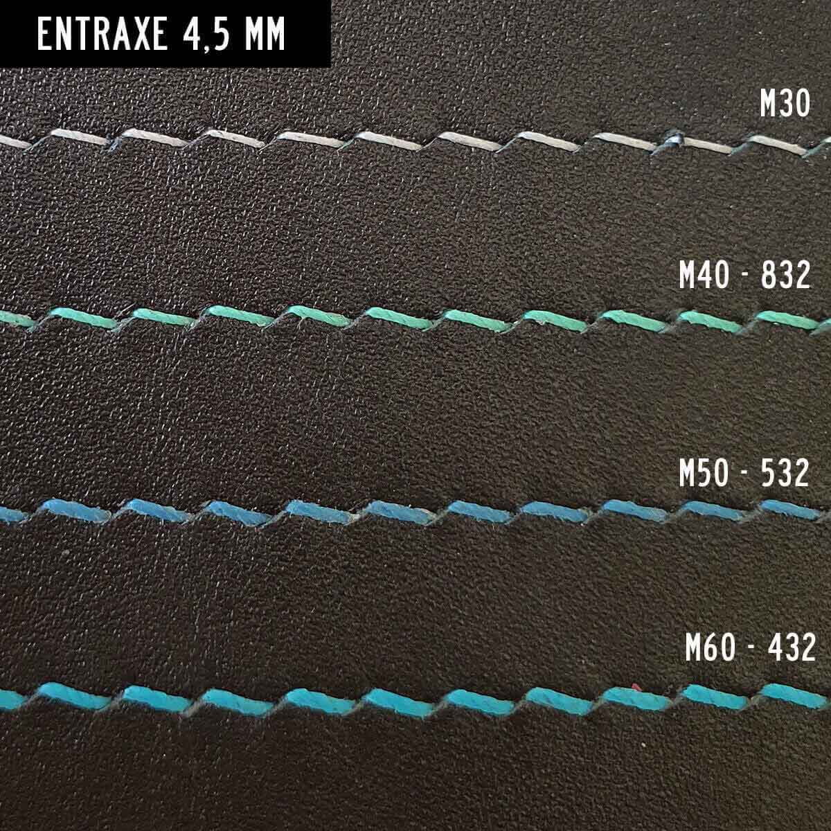 Griffe à frapper Vergez Blanchard pour outils, montrant la tête de la griffe avec enfilage et entraxe de 4,5 mm.