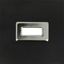 Lot d'oeillets à griffes rectangles Deco Cuir, 22x9mm, accessoires en métal argenté, visibles avec griffes et surface rectangulaire.