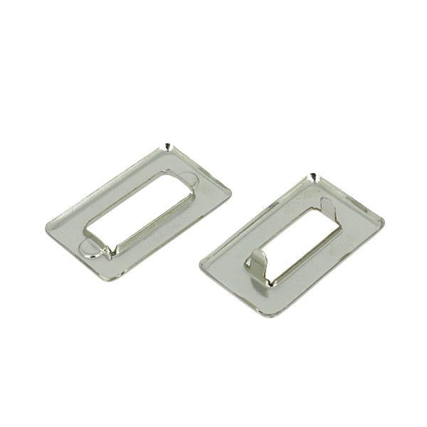 Jeu d'œillets à griffes rectangles Deco Cuir, 22x9mm, en nickel, pour accessoires et projets de bricolage.