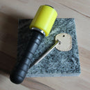 Panneau en marbre en granite non veiné de 15x15 cm, 30 mm d'épaisseur, outil Deco Cuir, surface lisse et élégante.