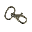 Mousqueton tournant en laiton nickelé noir, bouclerie robuste pour la fixation et la sécurité en outdoor.