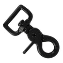 Mousqueton mexicain en zamac noir mat, bouclerie tournant à tirette, 59x20mm, pour accessoires ou créations artisanales