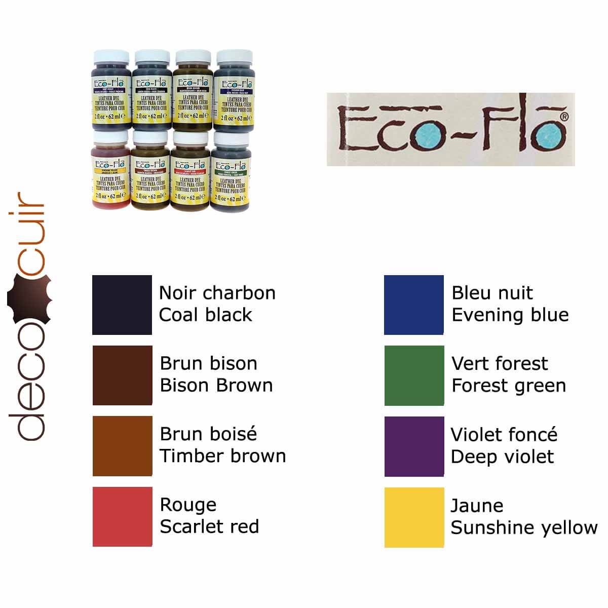 Nuancier de 8 teintures opaques à base aqueuse Eco-Flo
