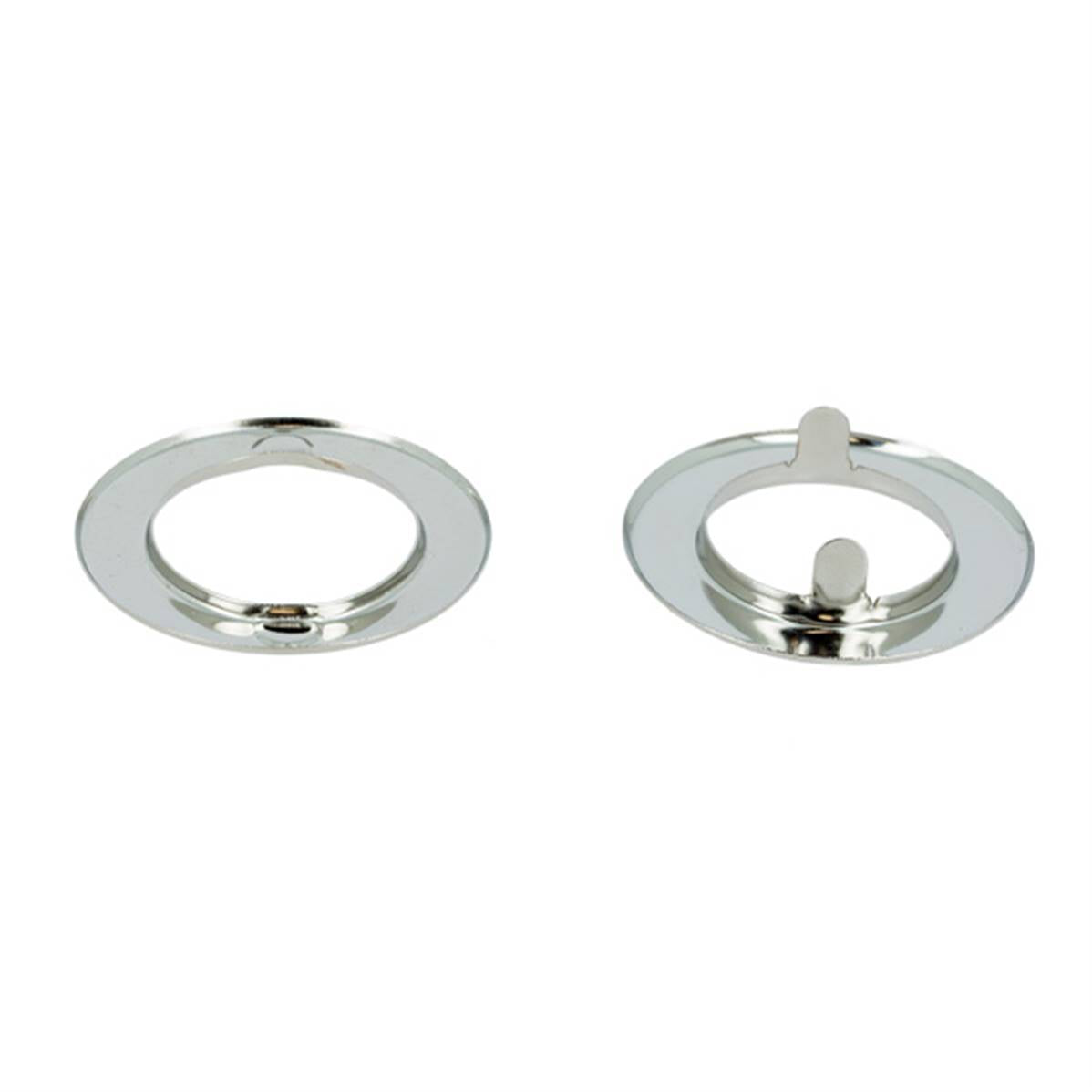 Oeillets à griffes ronds Deco Cuir, diamètre 15mm, en nickel, pour accessoires de cuir ou de décoration.
