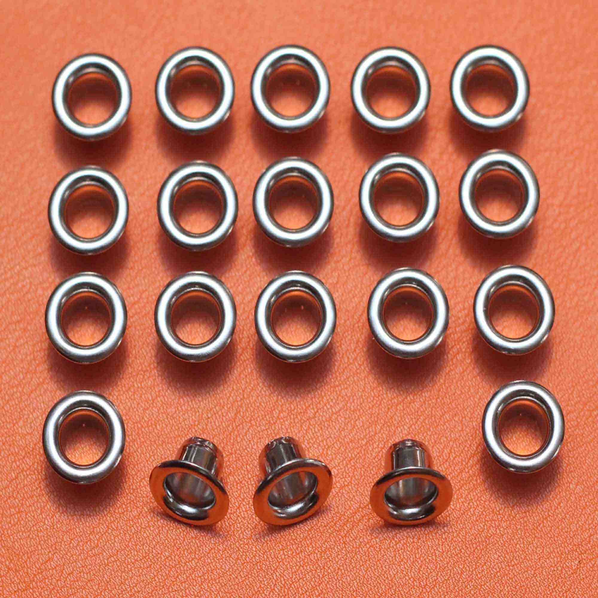 Oeillets Deco Cuir en acier inoxydable, ouverture en étoile de 6 mm, accessoires pour cuir et textile.