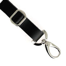 Mousqueton tournant ovale en acier avec passant double nickelé, 25 mm, pour attache ou bouclerie.