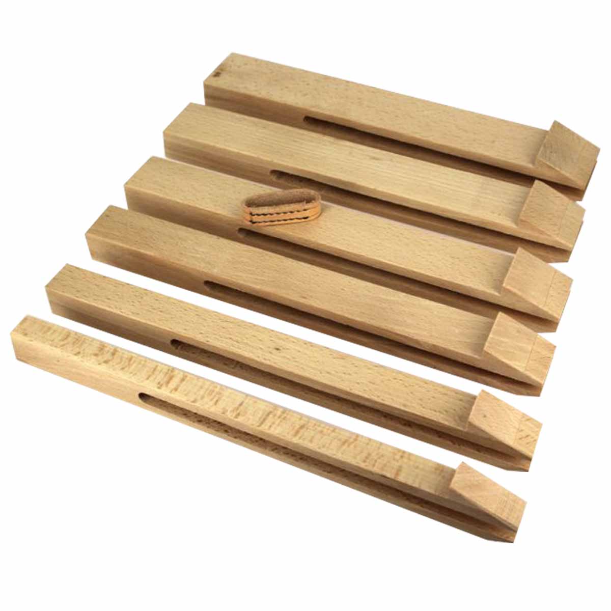 Lot de 6 pinces à passant Deco Cuir pour pince de sellier, largeurs de 15 à 40 mm, outil pratique pour la maroquinerie.