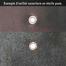 Oeillets en étoile de 4 mm de diamètre de la marque Deco Cuir, accessoires pour cuir, pose en gros plan.