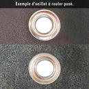 Oeillets à rouler avec rondelles, diamètre 6mm, accessoires pour cuir de la marque Deco Cuir, pose en gros plan.