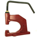 Presse d'établi pour pose d'accessoires, rivets, œillets ou boutons pression, outil robuste pour travaux de maroquinerie.