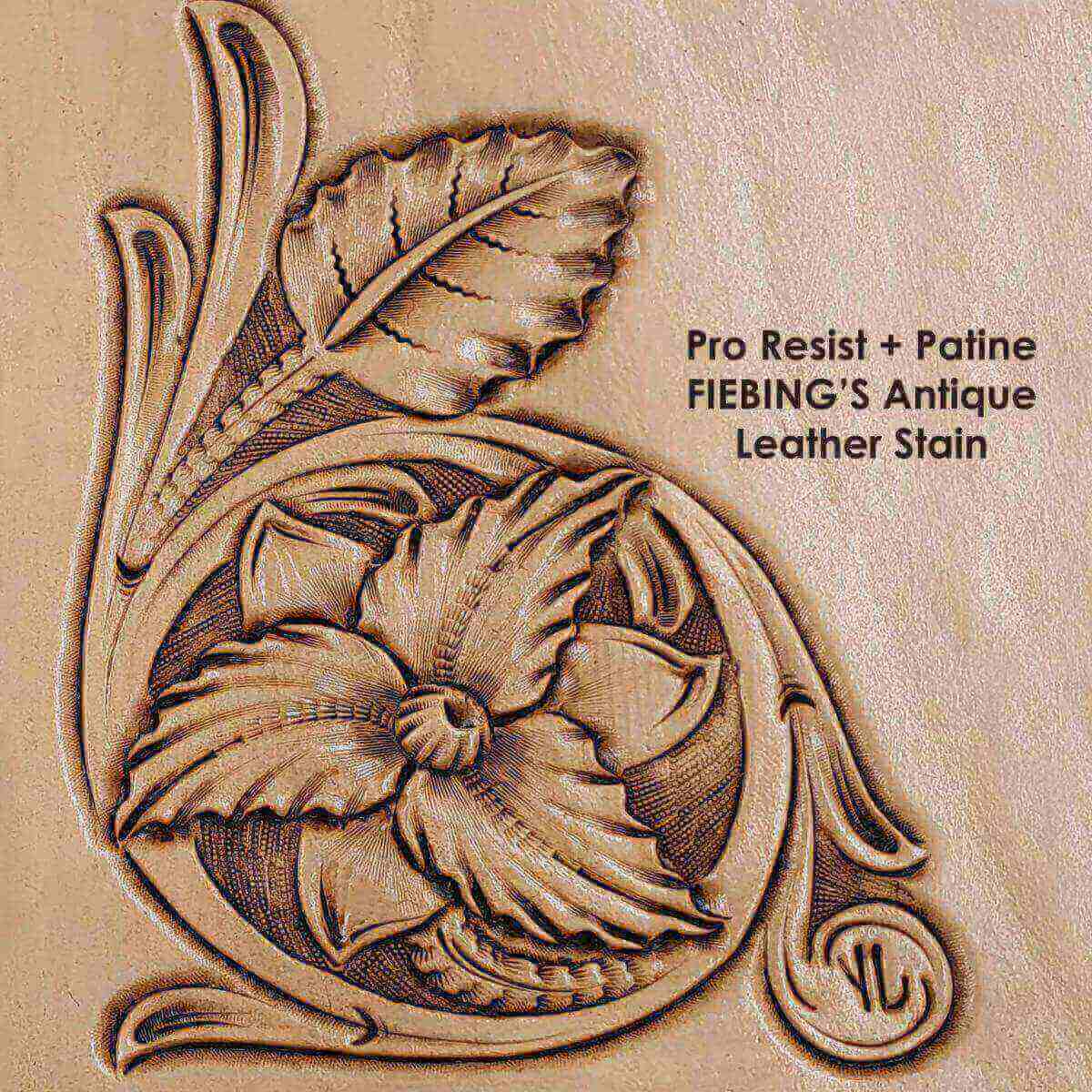 Protecteur après repoussage Pro Resist de Fiebing's pour teintures et peintures, application en zoom sur la surface.