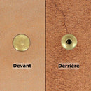 Rivets en laiton moyens avec calotte, accessoires Deco Cuir, image montrant plusieurs rivets simples pour cuir et bricolage.