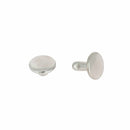 Rivets doubles calotte en laiton, taille T4, finition nickelée, accessoires Deco Cuir pour fixation solide et durable.