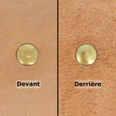 Rivets double calotte en laiton de la marque Deco Cuir, accessoires pour cuir, vue rapprochée sur le produit.