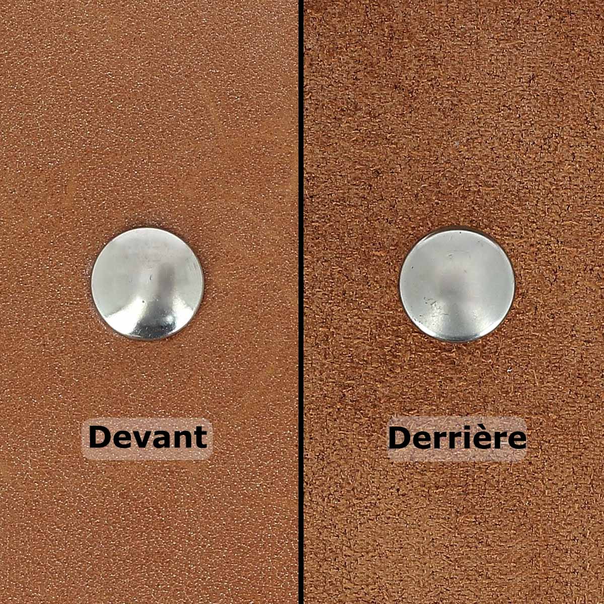 Rivets double calotte en laiton nickelé, très petits, pour accessoires de maroquinerie, par Deco Cuir