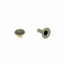 Rivets moyens en laiton avec calotte simple, accessoires Deco Cuir, finition laiton vieilli pour la couture et la décoration.