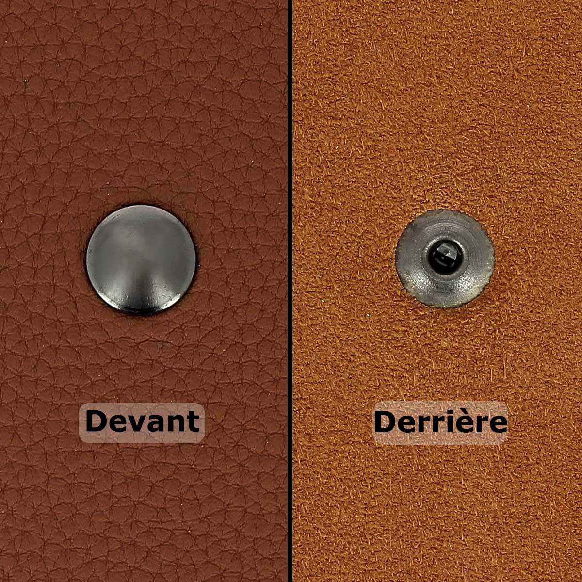 Lot de gros rivets en laiton Deco Cuir, calottes simples avec canon de fusil, pour accessoires et bricolage.