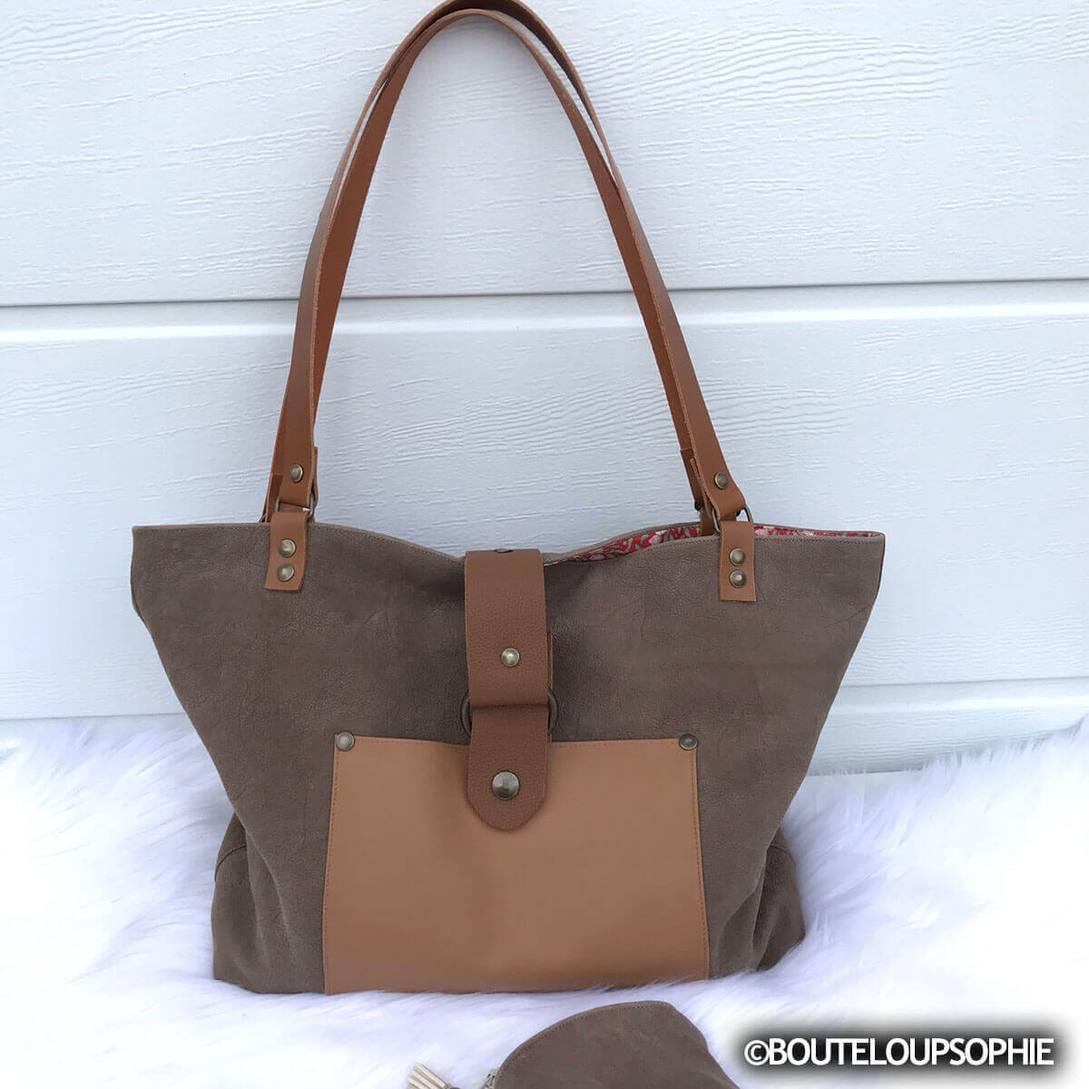Lanière en cuir de collet tannage végétal Deco Cuir, épaisseur 1,9mm, pour sac cabas en cuir de style naturel.