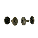 Fermoir TOP magnétique à riveter rond en laiton vieilli, accessoire de fixation élégant pour bijoux ou maroquinerie.
