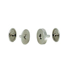 Fermoir TOP magnétique à riveter rond en nickel pour accessoires, 18 mm, avec mécanisme de fixation sécurisé.